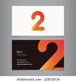 Business card with number 2