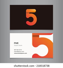 Business card with number 5