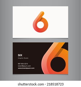 Business card with number 6