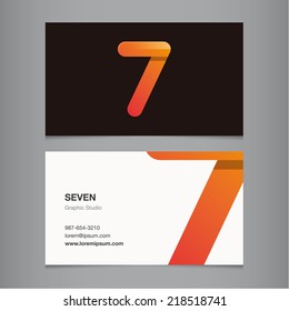 Business card with number 7