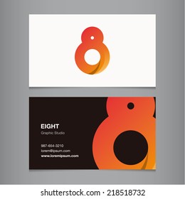 Business card with number 8