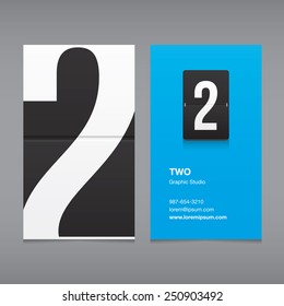 Business Card With A Number Logo, Numeral 2