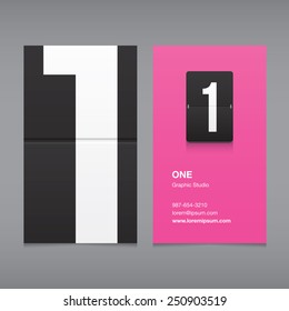 Business Card With A Number Logo, Numeral One