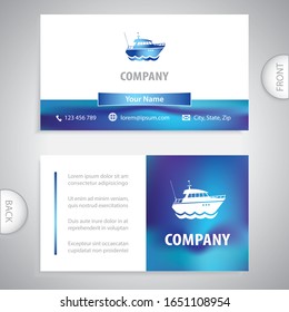business card - ocean cruise liner ship - boat for divers and fishermen - company presentations