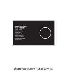 Business card on black background