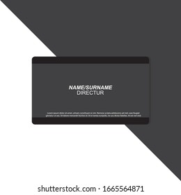 Business card on black background