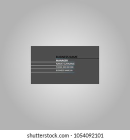 Business card on gray background and with lines