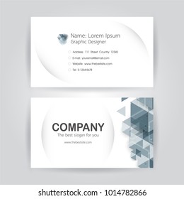 Business card on white background with text space.