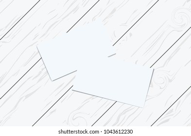 Business card on wood Vector illustration.