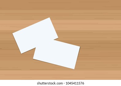 Business card on wood Vector illustration.
