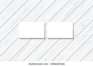 Business card on wood Vector illustration.