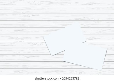 Business card on wood Vector illustration.