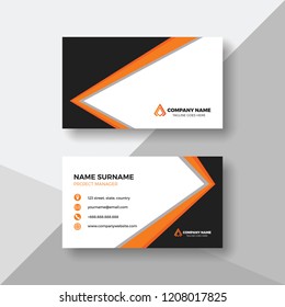 Business card with orange details