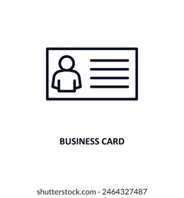 business card outline icon.  Thin line icon from business and analytics collection. Editable vector isolated on white background