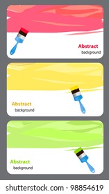 Business card with paint brush. Vector illustration.