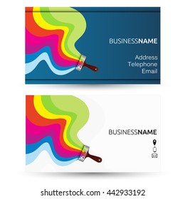 Business Card For Painting Vector