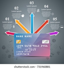 Business card - paper infographic. Vector eps 10
