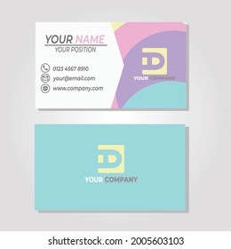 Business card pastel colors simple design
