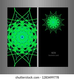 Business of the card pattern, neon. Business cards, cards colourful.