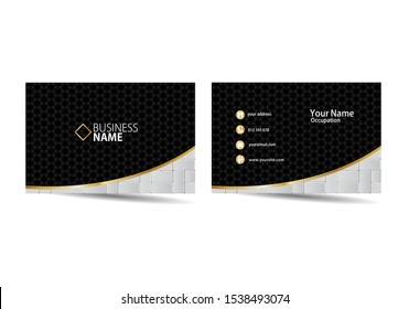 Business Card With Paving Blocks. Paving Block Visiting Card Template