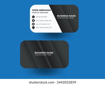 A business card with peach and black bubbles, and rounded corners