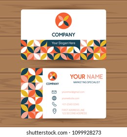 Business card for personal and company with bauhaus style