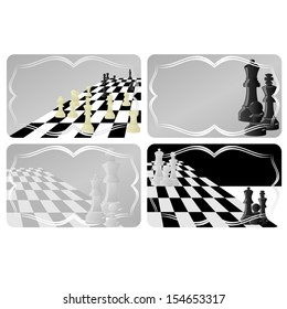 A business card with a picture of chess. The illustration on a white background.