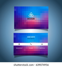 Business card with a pixel design