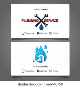 Business card for plumbing and plumbing repairs concept