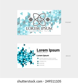 Business card with polygon element graphic background for brand and corporate identity template