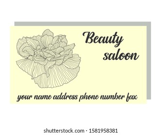 business card with poppies, stylish design. Business Luxury card. Modern Abstract design with poppy flowers decor.