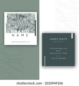 Business Card Post Or Template Layout In Front And Back View.