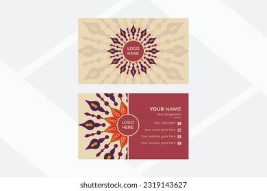 Business card premium mandala ornamental elements style design