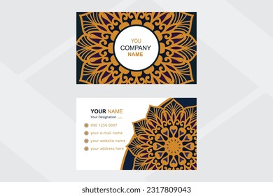 Business card premium vector mandala ornamental elements fashion style design.
