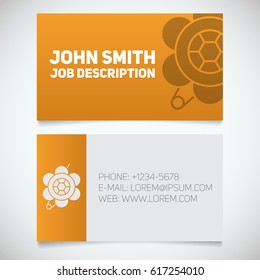 Business card print template with brooch logo. Women's jewelry shop. Stationery design concept. Vector illustration