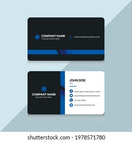 Business card print template with company logo.