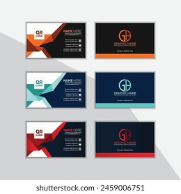 Business card print template with company logo. Vector illustration. Creative Business Card Template green.