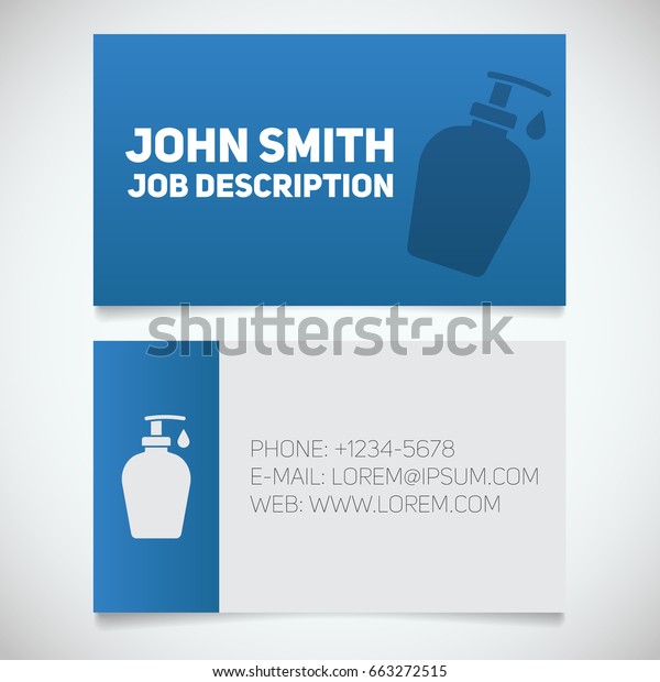 Business Card Print Template Liquid Soap Stock Vector Royalty