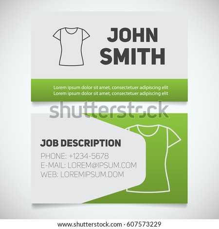 template download shirt business card t Card Template Business Logo Tshirt Stock Print Vector