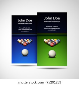 Business Card Professional Billiards Player