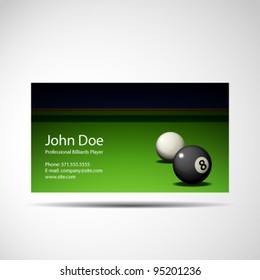 Business Card Professional Billiards Player