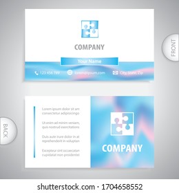 business card - Puzzle icon. Concept of logical thinking, intelligence, educational skills, mental capacity, mind game, problem solving.