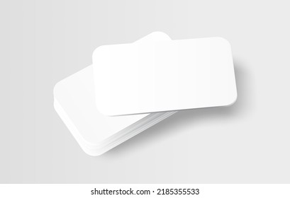 Business Card Realistic White Stack Blank Mockup Template Presentation Showcase Stationary Office Illustration