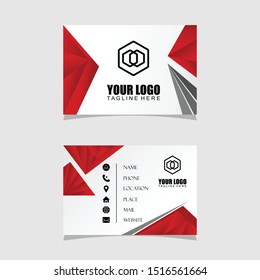 Business card in red and gray colors that look attractive image graphic icon logo design abstract concept vector stock. Can be used as a symbol associated with an identity or promotion