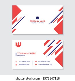 Business card red and navy