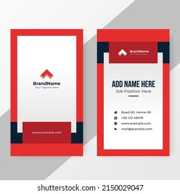 Business card red, visiting card template, corporate red card