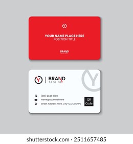 Business Card Red and White