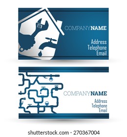 Business card repair of plumbing and sanitary ware, vector