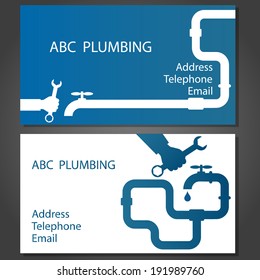 Business card to repair plumbing, vector