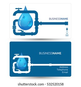 Business card to repair plumbing, vector